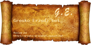 Gresko Erzsébet névjegykártya